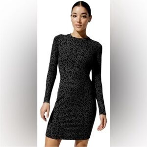 Carbon 38 Long-sleeve Ribbed Midi Dress Size Small NWT